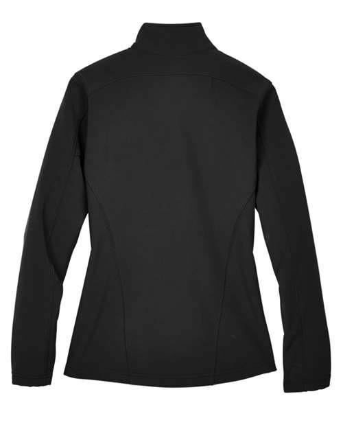 Core 365 78184 Ladies' Cruise Two-Layer Fleece Bonded SoftShell Jacket #color_BLACK