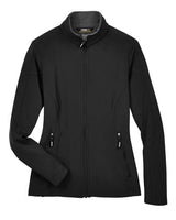Core 365 78184 Ladies' Cruise Two-Layer Fleece Bonded SoftShell Jacket #color_BLACK