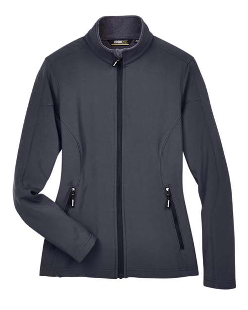 Core 365 78184 Ladies' Cruise Two-Layer Fleece Bonded SoftShell Jacket #color_CARBON