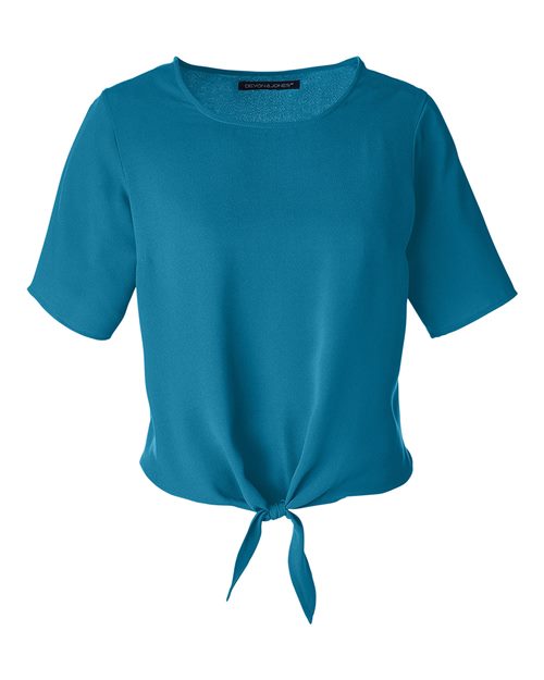 Devon & Jones DP617W Ladies' Perfect Fit Tie-Front Blouse #color_DARK TEAL