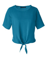 Devon & Jones DP617W Ladies' Perfect Fit Tie-Front Blouse #color_DARK TEAL