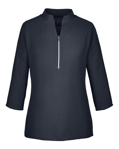 Devon & Jones DP611W Ladies' Perfect Fit  3/4-Sleeve Crepe Tunic #color_BLACK