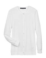 Devon & Jones DP181W Ladies' Perfect Fit Ribbon Cardigan #color_WHITE