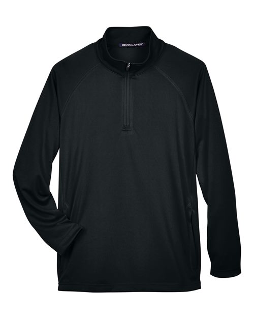Devon & Jones DG440 Men's Stretch Tech-Shell Compass Quarter-Zip #color_BLACK