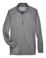 Devon & Jones DG440 Men's Stretch Tech-Shell Compass Quarter-Zip #color_DK GREY HEATHER