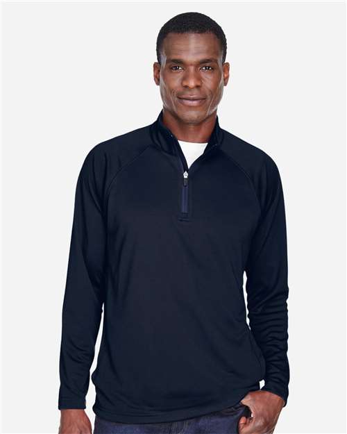 Devon & Jones DG440 Men's Stretch Tech-Shell Compass Quarter-Zip #color_NAVY