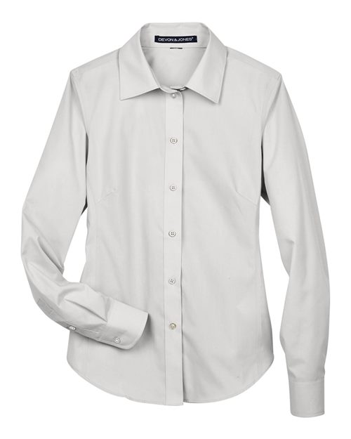 Devon & Jones D620W Ladies' Crown Woven Collection Solid Broadcloth #color_SILVER