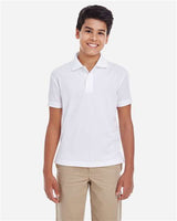 Core 365 88181Y Youth Origin Performance Piqu Polo #color_WHITE
