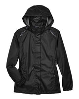 Core 365 78185 Ladies' Climate Seam-Sealed Lightweight Variegated Ripstop Jacket #color_BLACK