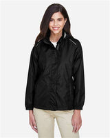 Core 365 78185 Ladies' Climate Seam-Sealed Lightweight Variegated Ripstop Jacket #color_BLACK