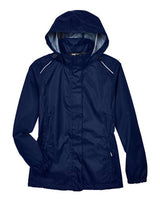 Core 365 78185 Ladies' Climate Seam-Sealed Lightweight Variegated Ripstop Jacket #color_CLASSIC NAVY