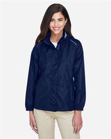 Core 365 78185 Ladies' Climate Seam-Sealed Lightweight Variegated Ripstop Jacket #color_CLASSIC NAVY