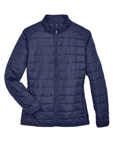 Core 365 CE700W Ladies' Prevail Packable Puffer Jacket #color_CLASSIC NAVY