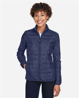 Core 365 CE700W Ladies' Prevail Packable Puffer Jacket #color_CLASSIC NAVY