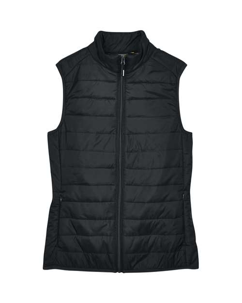 Core 365 CE702W Ladies' Prevail Packable Puffer Vest #color_BLACK