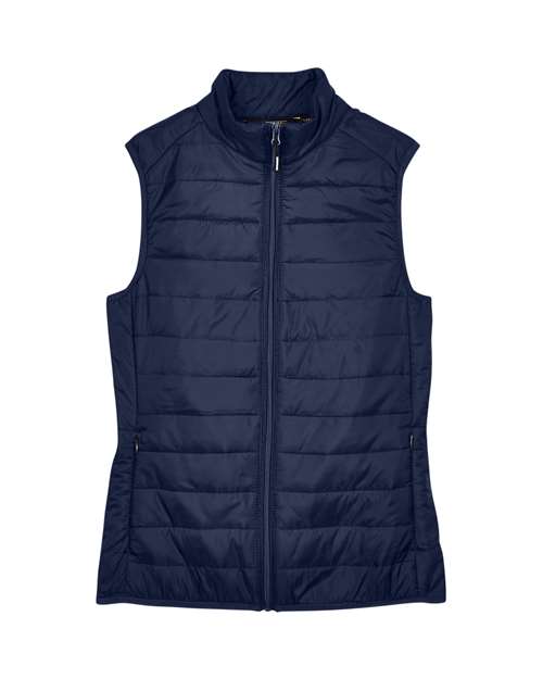 Core 365 CE702W Ladies' Prevail Packable Puffer Vest #color_CLASSIC NAVY
