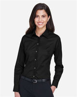 Devon & Jones DG530W Ladies' Crown Woven Collection Solid Stretch Twill #color_BLACK