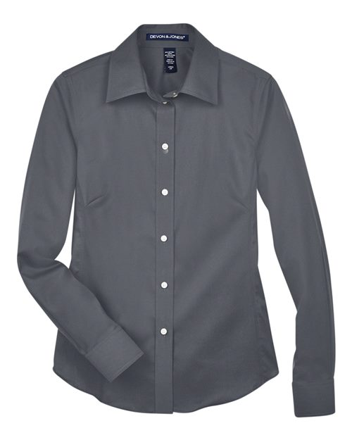 Devon & Jones DG530W Ladies' Crown Woven Collection Solid Stretch Twill #color_GRAPHITE