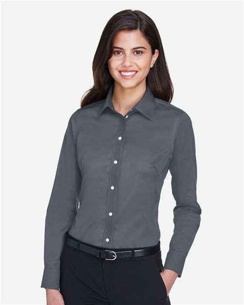 Devon & Jones DG530W Ladies' Crown Woven Collection Solid Stretch Twill #color_GRAPHITE