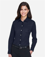 Devon & Jones DG530W Ladies' Crown Woven Collection Solid Stretch Twill #color_NAVY