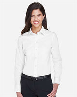 Devon & Jones DG530W Ladies' Crown Woven Collection Solid Stretch Twill #color_WHITE