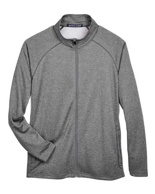 Devon & Jones DG420 Men's Stretch Tech-Shell Compass Full-Zip #color_DK GREY HEATHER