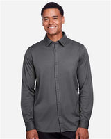 Devon & Jones DG20Z Men's CrownLux Performance Plaited Button-Down Shirt #color_GRAPHITE