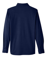 Devon & Jones DG20Z Men's CrownLux Performance Plaited Button-Down Shirt #color_NAVY