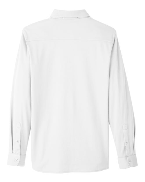 Devon & Jones DG20Z Men's CrownLux Performance Plaited Button-Down Shirt #color_WHITE