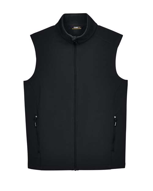 Core 365 CE701 Men's Cruise Two-Layer Fleece Bonded Soft Shell Vest #color_BLACK