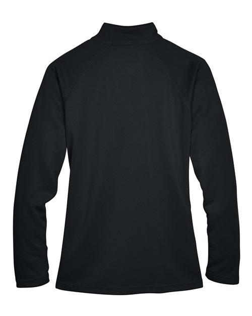 Devon & Jones DG440W Ladies' Stretch Tech-Shell Compass Quarter-Zip #color_BLACK