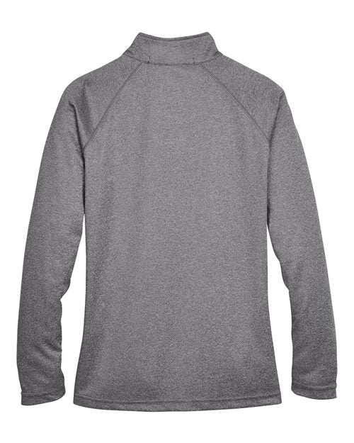 Devon & Jones DG440W Ladies' Stretch Tech-Shell Compass Quarter-Zip #color_DK GREY HEATHER