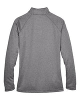 Devon & Jones DG440W Ladies' Stretch Tech-Shell Compass Quarter-Zip #color_DK GREY HEATHER