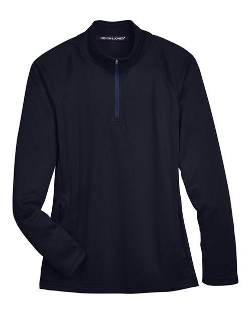 Devon & Jones DG440W Ladies' Stretch Tech-Shell Compass Quarter-Zip #color_NAVY