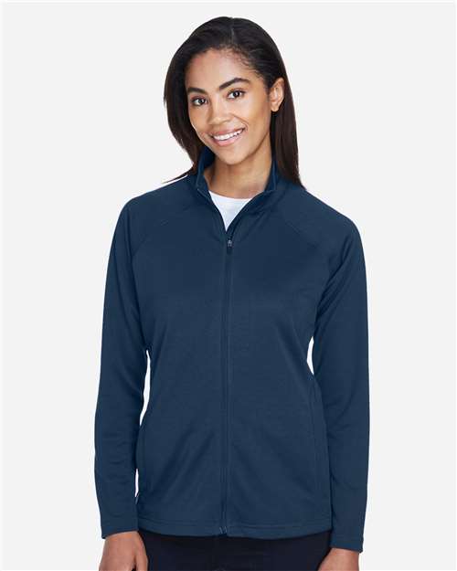 Devon & Jones DG420W Ladies' Stretch Tech-Shell Compass Full-Zip #color_NAVY