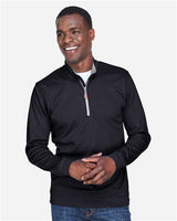 Devon & Jones DG479 Men's DRYTEC20 Performance Quarter-Zip #color_BLK/ GR HT/ GRPH
