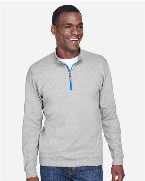 Devon & Jones DG479 Men's DRYTEC20 Performance Quarter-Zip #color_G HT/ G HT/ F BL