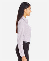 Devon & Jones DG540W CrownLux Performance Ladies' Micro Windowpane Shirt #color_BURGUNDY/ WHITE