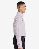 Devon & Jones DG540 CrownLux Performance Men's Micro Windowpane Shirt #color_BURGUNDY/ WHITE