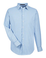 Devon & Jones DG540 CrownLux Performance Men's Micro Windowpane Shirt #color_FRENCH BLUE/ WHT