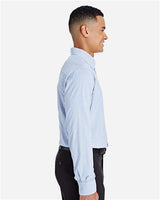 Devon & Jones DG540 CrownLux Performance Men's Micro Windowpane Shirt #color_FRENCH BLUE/ WHT