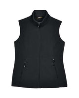 Core 365 CE701W Ladies' Cruise Two-Layer Fleece Bonded SoftShell Vest #color_BLACK