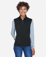 Core 365 CE701W Ladies' Cruise Two-Layer Fleece Bonded SoftShell Vest #color_BLACK