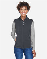 Core 365 CE701W Ladies' Cruise Two-Layer Fleece Bonded SoftShell Vest #color_CARBON