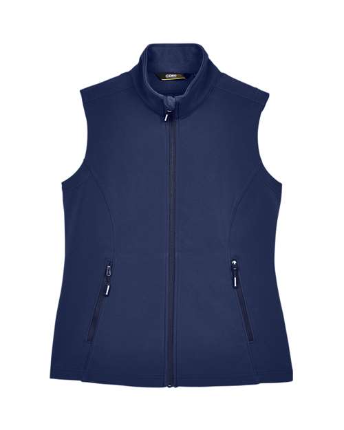 Core 365 CE701W Ladies' Cruise Two-Layer Fleece Bonded SoftShell Vest #color_CLASSIC NAVY