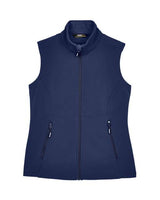 Core 365 CE701W Ladies' Cruise Two-Layer Fleece Bonded SoftShell Vest #color_CLASSIC NAVY