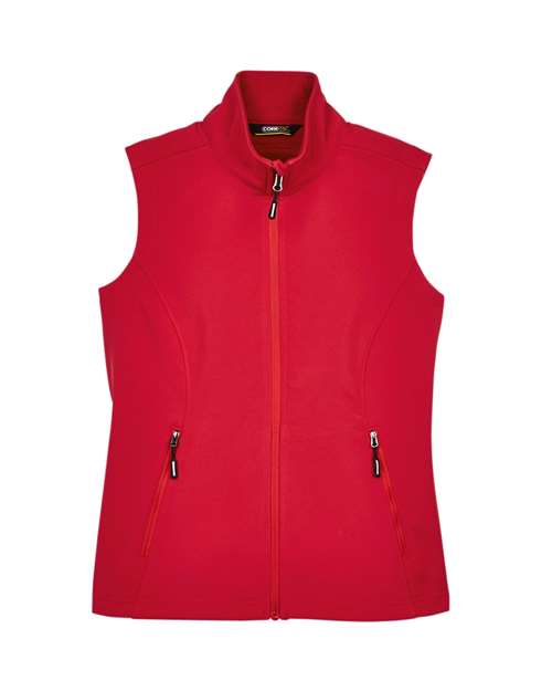 Core 365 CE701W Ladies' Cruise Two-Layer Fleece Bonded SoftShell Vest #color_CLASSIC RED