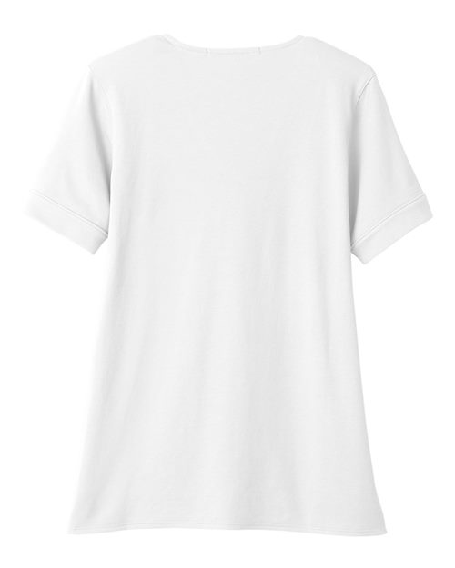 Devon & Jones DG20WB Ladies' CrownLux Performance Plaited Rolled-Sleeve Top #color_WHITE