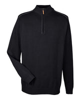 Devon & Jones DG478 Men's Manchester Fully-Fashioned Quarter-Zip Sweater #color_BLACK/ GRAPHITE