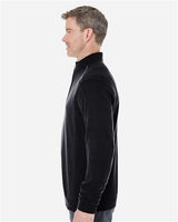 Devon & Jones DG478 Men's Manchester Fully-Fashioned Quarter-Zip Sweater #color_BLACK/ GRAPHITE